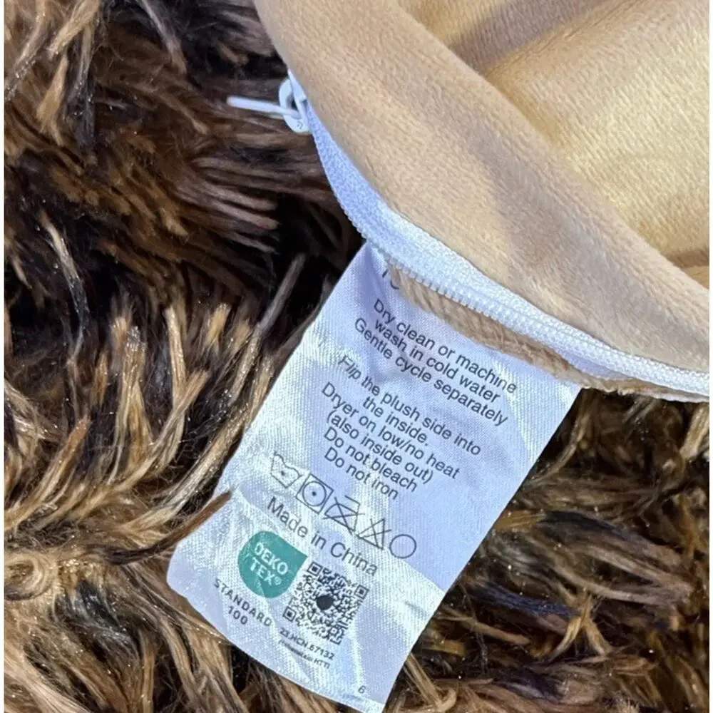 Animal Print Shaggy Faux Fur King Duvet Cover Brown Tan Reversible Zip Leopard